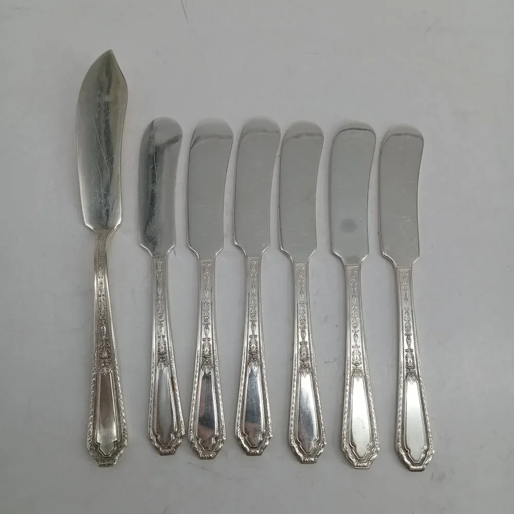 7X Spr ROGERS Extra Plate SilverPlate CHALFONTE Spreaders Flatware